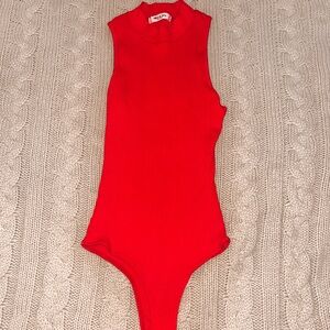 Mikey and Joey orange/ red mock neck bodysuit